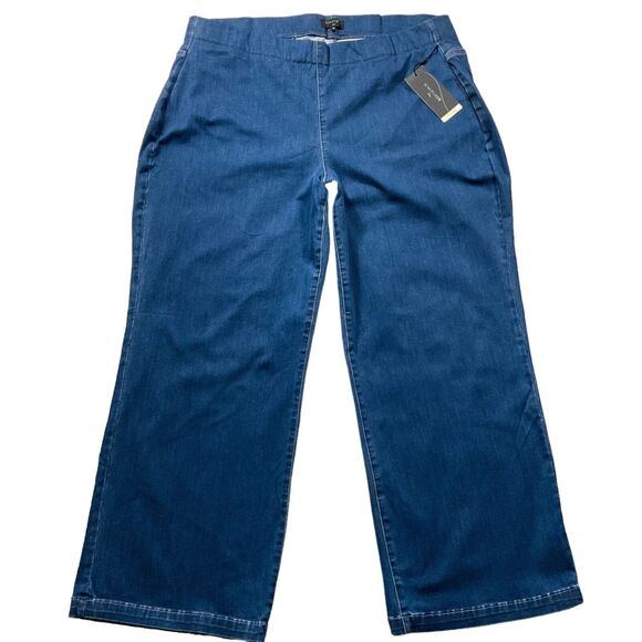 NYDJ ScultHer Womens Jeans size 2X new nwt Medium Wash Straight Wide x31 Stretch - Picture 1 of 12